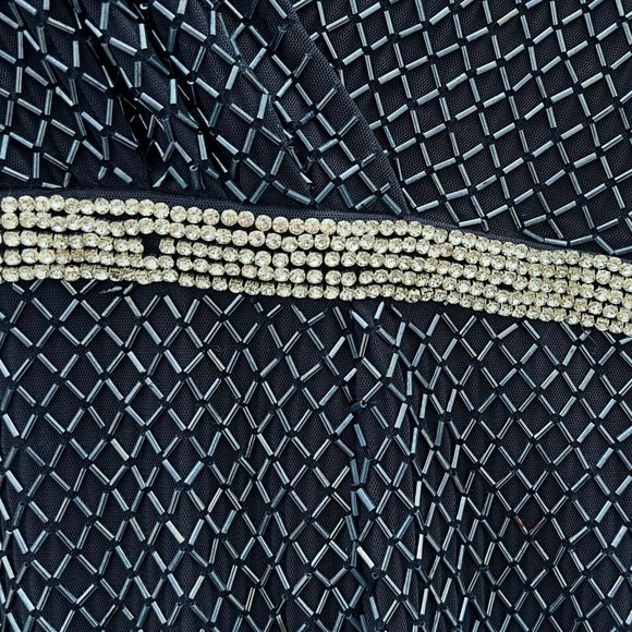 Mac Duggal Midnight Short Sleeve Beaded Evening Dress Sz 18 New NWD 93678 - 0196 - Picture 8 of 14